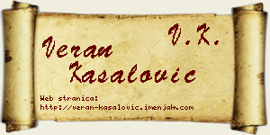 Veran Kasalović vizit kartica